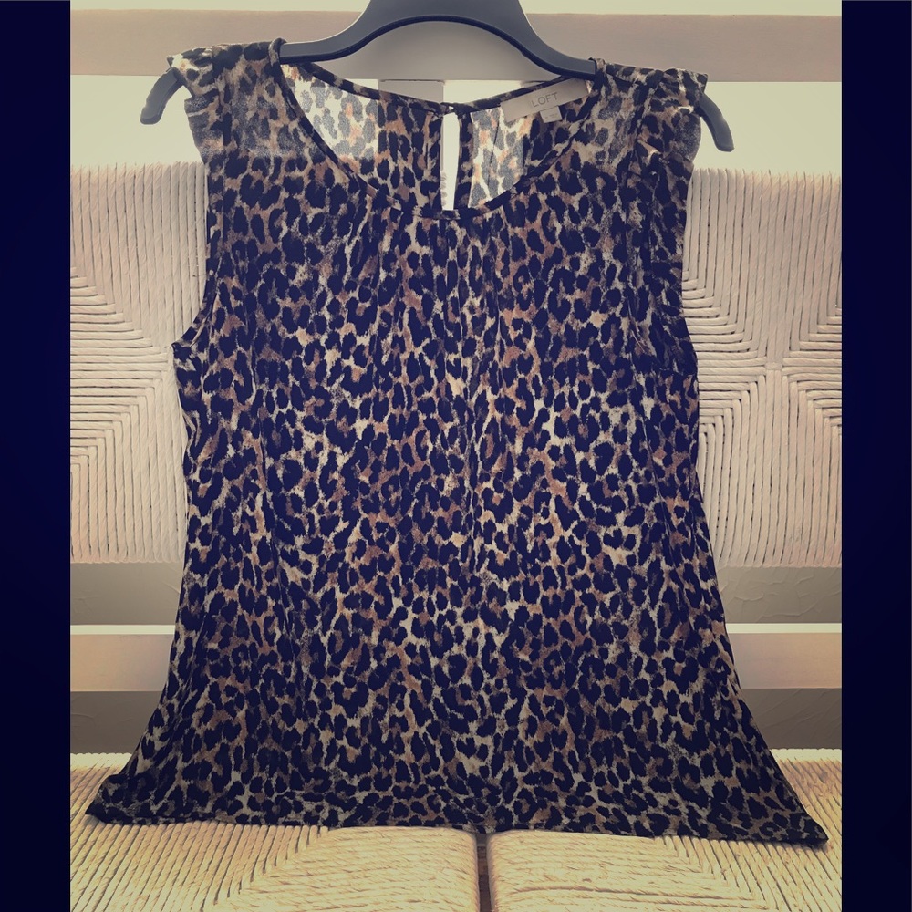 Ann Taylor LOFT Sleeveless Leopard Blouse